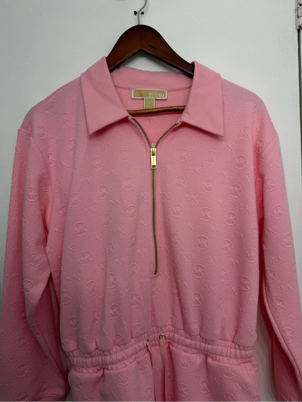 Michael Kors Pink Zip-Front Women's Jumpsuit Size M